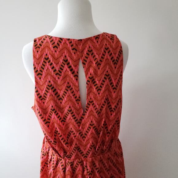 Jack by BB Dakota Aiko Dress Red Chevron Mini Sleeveless Large - Picture 6 of 11